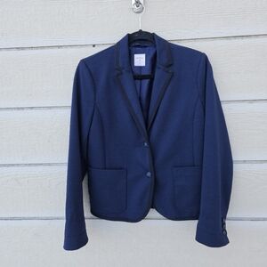 Gap Academy Blazer navy blue with black trim contrast cuff size 4